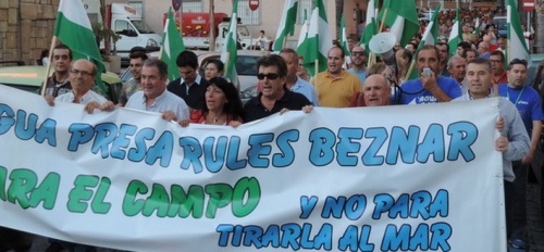 Manifestación "Marcha por el Agua" que tuvo lugar el pasado 16 de octubre en Almuñécar